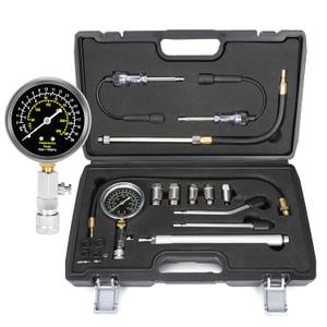 BETOOLL 13pcs Compression Tester with Spark Plug Tester - 300PSI Engine Cylinder Compression Gauge Automotive Tool (Normal)