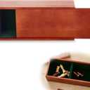 Heavy Slide-top Chess Pieces Storage Box Wooden Case