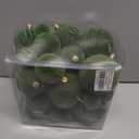 36pcs Velvet Ornaments for Christmas Trees, Flocked Christmas Balls Sets Assortment for Xmas Tree Holiday Decor (Avocado Green)