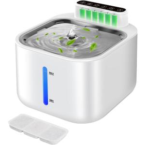 Wireless Cat Water Fountain with Motion Sensor - 3.2L (113oz) Quiet Automatic Pet Fountain, 5200mAh Battery & Easy-Clean Design for Cats & Dogs