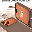 BENTOBEN for iPhone 17 Pro Max Case, Liquid Silicone Anti-Slip Microfiber Lining 17 ProMax Phone Case, Slim Soft Gel Rubber Anti-Scratch Shockproof Cover for iPhone 17 Pro Max 6.9" 2025, Brown