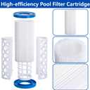 Universal Type A/C/III Pool Filter Cartridge, 14 Pack Reusable Pool and Spa Filter Paper Replacement, Pools Pump Cartridge Filtration Kit for Above Ground Pools Filtration Keep Water Clean