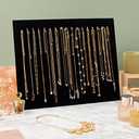 2 Pack Jewelry Display for Selling, Black Velvet Boutique Necklace Stands Boards with Hooks for Pop Up Shop (15 x 12 x 4.5 In)