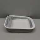 Senior Cat Litter Box, Toilet Training for Cats Low Entrance Travel Litter Box with Falling Sand Pedal Semi Enclose Foldable Kitten Toilet Pan for Kittens Pets (Grey)