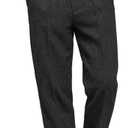 Men's Tweed Pants Herringbone Thick Wool Pleated Front Dress Suit Vintage Trousers (32W x 32L, Black)