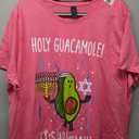 Holy Guacamole Hanukkah Avocado Chanukah Jew Men Women Kids T-Shirt, Pink, Women, 3XL