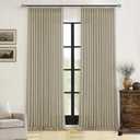 Thick Linen Khaki Taupe Curtains 96 Inches Long for Living Room Bedroon Pinch Pleated Drapes with Hooks Rings Back Tab Light Filtering Burlap Farmhouse Ceiling Custom Made Memory Trained Curtain (40"W x 96"L (Pack of 2))