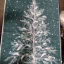 Lahome Christmas Rug 2x3 Non-Slip Door Rugs for Entryway Indoor, Small Washable Kitchen Rugs Throw Soft Bathroom Rug, Christmas Tree Print Holiday Decor Untra-Thin Doormat for Bedside Sink