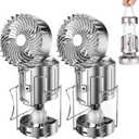 Camping Lantern with Fan, Flashlight Lantern Collapsible-USB Rechargeable, Solar & Battery Powered Camping Lampp for Picnic, Barbecue, Fishing, Travel Rechargeable Emergency Light (2Pack Sliver)