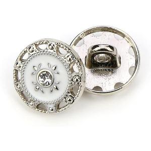 Vintage Hollow Edge Enamel Sewing Shank Buttons 20 Pcs - 12.5mm, 1/2"