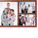 Collage Picture Frame for Wall, 8x10 with Two 5x7 Openings, Brown Farmhouse Rustic Wood Frame with HD Glass, Multi Opening Photo Frame for Wall or Tabletop Display