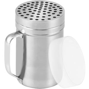 CUSINIUM 14oz Metal Parmesan Cheese Shaker with Large Holes - With Handle - Chili Flakes Dispensers - Pizza Shaker | Style: Coarse