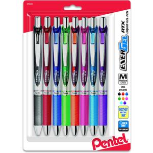 Pentel EnerGel RTX Pens, 0.7 mm, Medium Point, Assorted Ink Colors, Pack Of 8 (Violet) Pentel EnerGel RTX Pens, 0.7 mm, Medium Point, Assorted Ink Colors, Pack Of 8 (Violet)