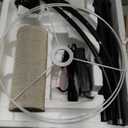 Dimmable Floor Lamp, Arc Floor Lamp with Dimmer, Black Standing Lamp with Adjustable Hanging Shade, Over Couch Tall Reading Light, Modern Pole Lamp for Living Room Bedroom, 9W LED Bulb Included