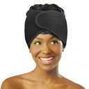 DONNA Deluxe Foam Mesh Wrap with Vitamin E, Head Wraps for Black Women, Hair Wrap for Sleep, Hair Nets for Sleeping, Mesh Hair Wrap, Silk Head Wrap, Black Color 1pc