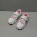 Disney Lilo & Stitch Sneakers Lace Up Lightweight Breathable - Stitch Shoes for Girls (12 Little Kid, White Pink)