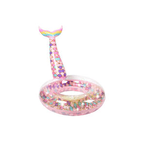 Ginkago Pool Floats Inflatable Swimming Rings Mermaid Tail Tubes Glitters Water Party Summer Beach for Kids and Adults 90 (34")