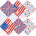 2 x 60 Pack 4th of July Disposable Napkins Patriotic American Flag Themed Napkins for Independence Day Party Supplies & Decor