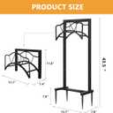Freestanding Outdoor Garden Hose Holder, Heavy Duty Metal Storage Stand with 4 Spikes, Space Saving Organizer for Patio, Lawn, Backyard, Holds up to 150ft Hose, Black