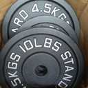 Fitvids Cast Iron Plate Weight Plates for Strength Training and Weight Lifting - 1" Center (Standard), 10 lbs (Set of 3)