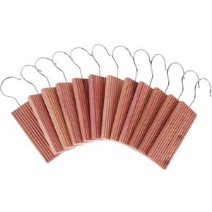 12 Pcs Cedar Blocks with 12 Hook Hanger Hang Ups for Clothes Storage Natural Aromatic Long-Lasting Scent Cedar for Drawers and Closets 5.1x1.9x0.5in