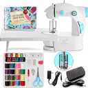 Mini Sewing Machine for Beginners Adult, 48-Piece Portable Sewing Machine, Dual Speed Adults and Kids Sewing Machines, Travel Beginner Sewing Machines with Sewing Kit and Book (Basic Set)