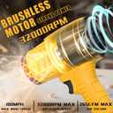 Cordless Leaf Blower Compatible with Dewalt 20V Max Battery, 32000RPM Brushless Electric Handheld Blower, 600W Air Blower with Extended Nozzles for Snow Cleaning, Yard, Leaves, Dust, Lawn(Tool Only)