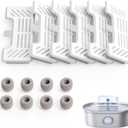 uahpet 6 Pack Replacement Filters & 8 Pack Replacement Filter Sponges for Stainless Steel Pet Fountain Pro (with water level window version), water fountain is not included