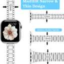 MioHHR Thin Metal Bands Compatible with Apple Watch Band Ultra3/2/1 Series 11 10 9 8 7 6 5 4 3 2 1 SE3/2/1,Slim Narrow Stainless Steel Strap for Women iWatch 49mm 46mm 45mm 44mm 42mm 41mm 40mm 38mm