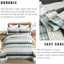 Homzard 100% Cotton Quilts Queen SizeTeal Black Beige Queen Quilt Bedding Set,Farmhouse Plaid Striped Bedspread Set,Lightweight Breathable Comforter Reversible Coverlet All Season 3 Pieces | Oeko-Tex Certified