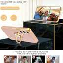 LeYi for Galaxy S23 FE 5G Case: with Tempered Glass Screen Protector [2 Pack] 360 Rotatable Ring Holder Magnetic Kickstand, Plating Rose Gold Edge for Galaxy S23 FE 5G Case, Pink