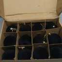 OCTERIC 24 Pcs 3.15Inches Velvet Christmas Ball Ornaments, Shatterproof Black Flocked Bulbs Decorations Set, Retro Decorative Hanging Plastic Ornaments for Xmas Tree Holiday Party Décor