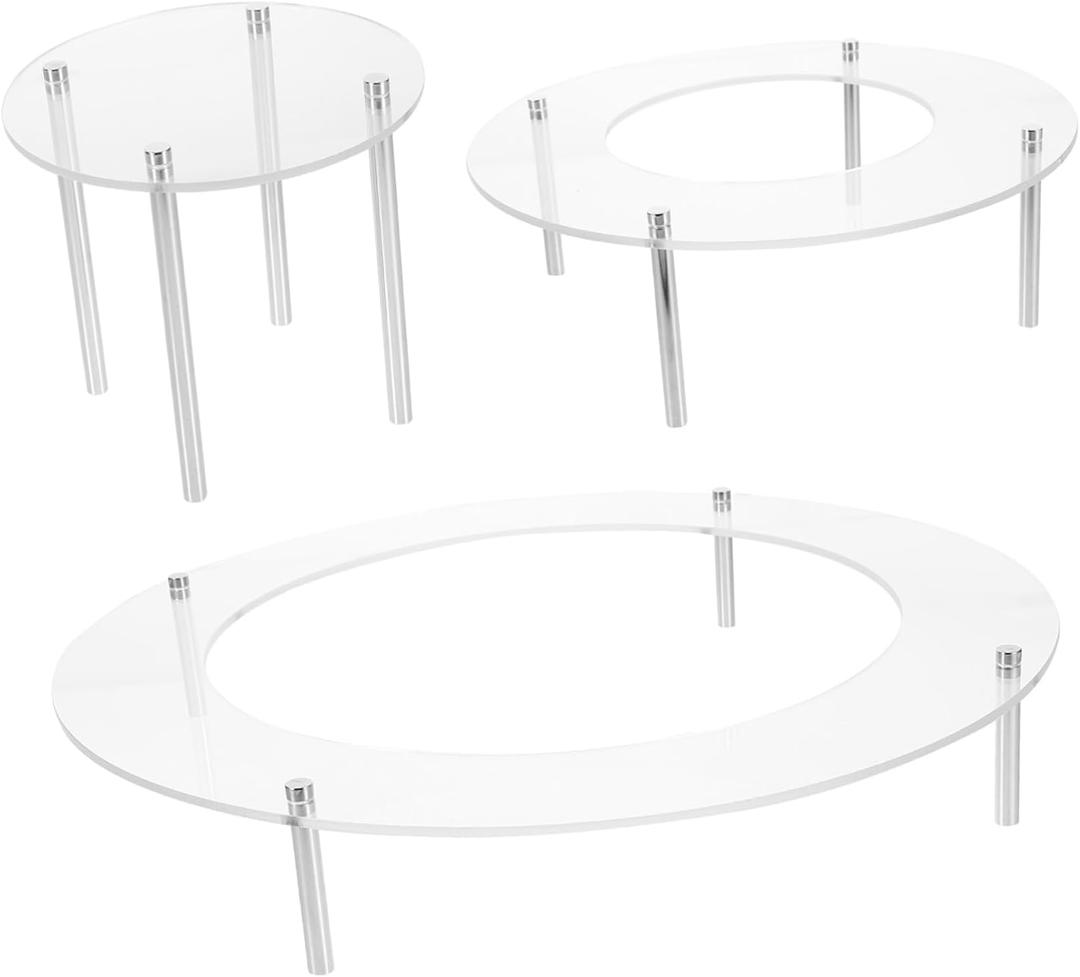 Garneck Stable 4-legged Cake Stand Display Acrylic Cupcake Stand Riser for Buffet Suitable for Home Party