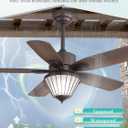 42" Outdoor Ceiling Fan with Lights for Patios, IP65 Waterproof