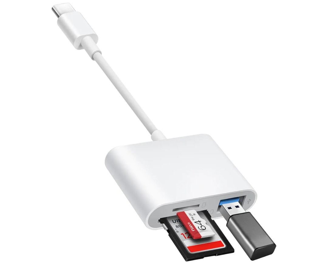 USB C to SD Card Reader, BnmxTek SD Card Adapter with SD MicroSD USB 3 Ports, USBC Memory Card Reader for iPhone 15 16, iPad, Mac, MacBook Pro/Air, Android and More USB-C/Type C Devices