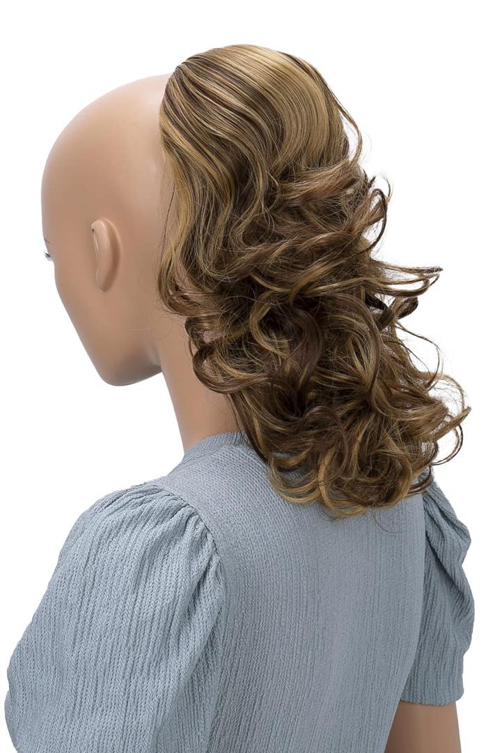 CAISHA 12" Hair Piece Braid Ponytail Extension Voluminous Wavy Golden Blonde Red Brown Mix PH218 (golden blonde red brown mix #33AH16A PH218)