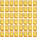 Maxdot 48 Pack Gold Glass Votive Candle Holders 2.1 x 2.6 Inch Easter Tea Light Candleholder Bulk Xmas Glass Tealight Candlestick Holders for Table Centerpiece Fireplace Home Wedding Party Decor