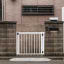 Gate Kit (1-1/2" pickets, White) - Lightweight Aluminum gate Package for Outdoor Patio, Deck and Garden use. Custom Size Build for DIY (48" max Opening). Hinges/Latch Included.