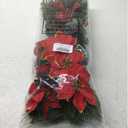 Hotop 6 Pcs Christmas Artificial Poinsettias Florals 19.6 Inch Large Christmas Poinsettia Decorations Red Green Christmas Flower Picks Stem for Christmas Tree Ornament Wreath DIY Xmas Party Decor