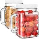 2 Pack Large Mason Jars, 74 oz Wide Mouth Glass Jar with Lid for Fridge, Glass Canisters DIY Favor Decor, Food Container for Sugar, Cookie, Flour, Pickle, Clear
