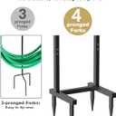 Artigarden Freestanding Garden Hose Holder with 4 Spikes, Heavy Duty Metal Reel Stand Hanger Rack Organizer, Holds Storage 150ft Hose for Outside Yard Lawn, Black