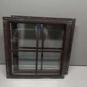 2 Pack 16" x 16" Brown Shed Window with Tempered Glass Household Windows with Screws for Shed, Chicken Coop, Playhouse, Garage and Barns(No Screen