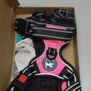 PoyPet No Pull Dog Harness, No Choke Front Lead Dog Reflective Harness, Adjustable Soft Padded Pet Vest with Easy Control Handle (Pink, Medium)