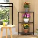 Book Small Corner Shelf, 3 Tier Corner Bookshelf Display for Living Room Decor, 23.2" Standing Shelf Bookcase Organizer, Black Storage Shelves for Bedroom, Bathroom, Small Space
