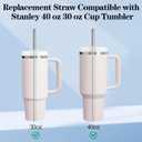 Stainless Steel Straw Replacement for Stanley 40 oz 30 oz,6 PCS Straight Reusable Metal Straws with Cleaning Brush, Compatible for 40oz Stanley Cup Tumbler (11.81 Inch0.375 Inch 6 PCS)