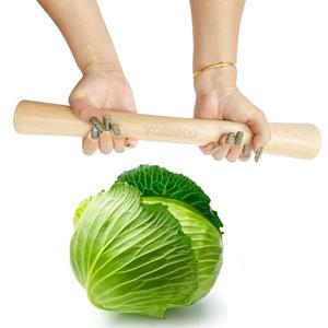 16"Heavy Cabbage Pounder Natural Beech Wood for Fermentation Crocks and Mason Jars Sauerkraut pounder/Tamper for Packing Down Fermented Foods like Kimchi