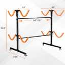 Freestanding Kayak Storage Rack, Adjustable Kayak Racks Outdoor with 4 Lockable Wheels, Kayak Stands Heavy Duty Storage for Kayaks, Canoes, SUP and Surfboards - 4 Kayaks