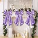 Suncalla 3 Pcs 2 ft Large Bow Decorations Big Light Purple Satin Bows Hanging Wall Decors for Room Fireplace Coquette Birthday Backdrop Bridal Shower Wedding Bachelorette Christmas Party Supplies