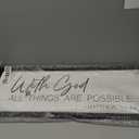 flowtorely With God All Things Are Possible Wall Decor Scripture 24"×10" Matthew 19:26 Bible Verse sign Christian Large Wood Framed Wall Hanging (Black)