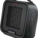 Honeywell UberHeat Plus Ceramic Space Heater for Small Rooms, Quiet, Compact Personal Heater with Variable Heat Settings and Auto-off Timer, Black, HCE220B